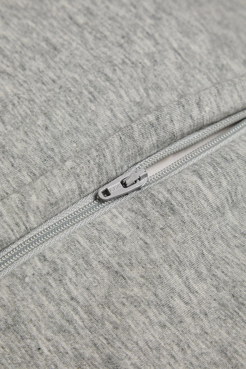 HOUSSE DE COUSSIN D'ÉDREDON EN JERSEY MÉLANGÉ GRIS