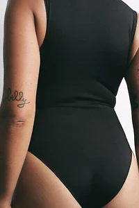 V-NECK POLYAMIDE BODYSUIT