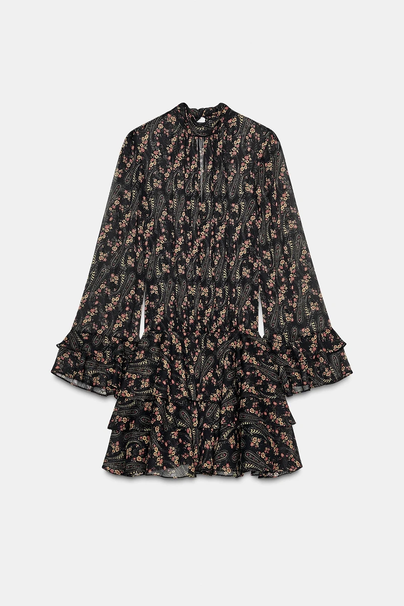 ROBE GAZE DE COTTON À IMPRIMÉ FLEURS
