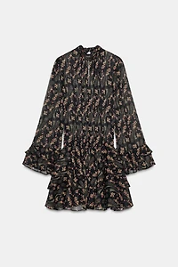 ROBE GAZE DE COTTON À IMPRIMÉ FLEURS