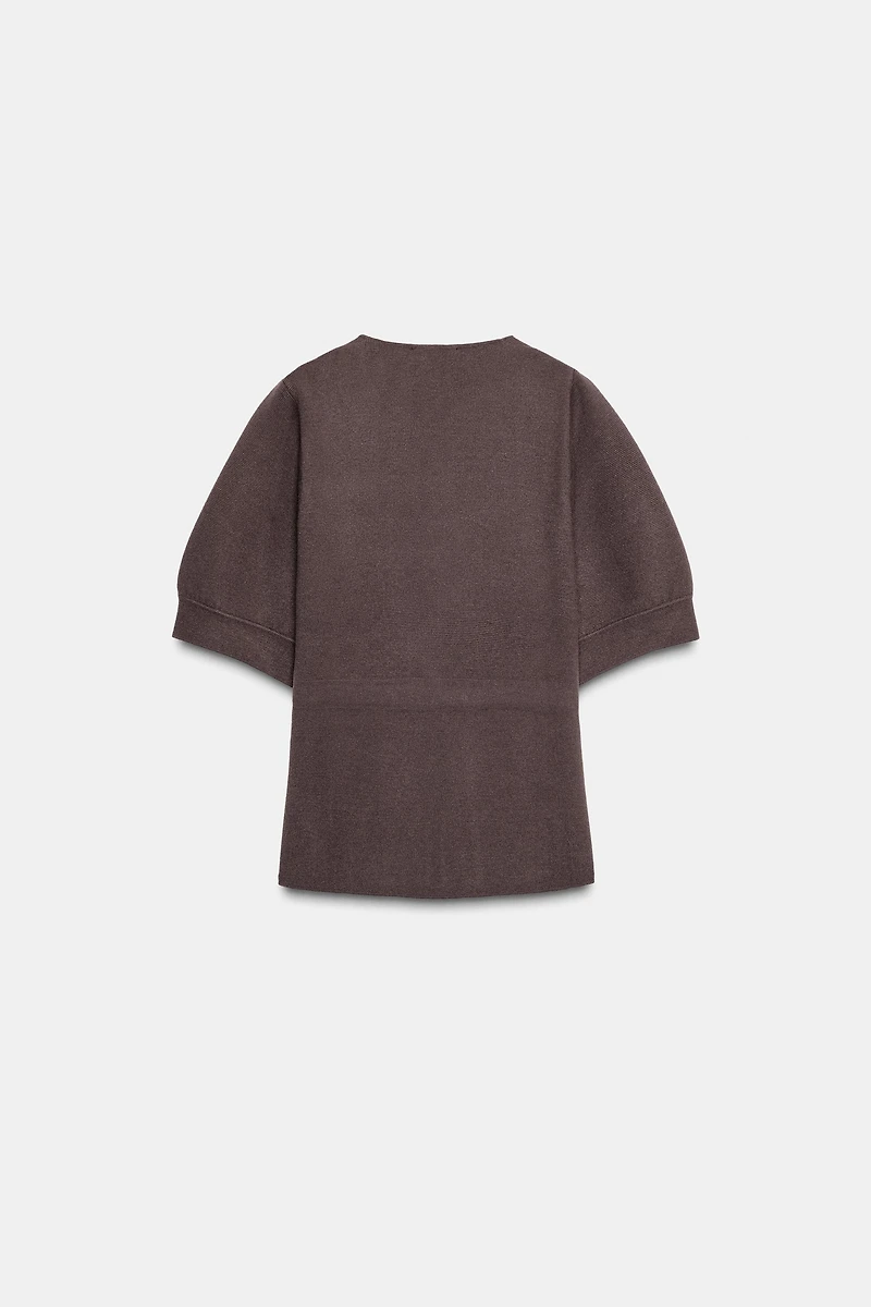 PUFF SLEEVE KNIT SWEATER