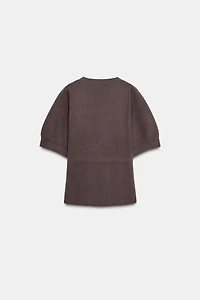 PUFF SLEEVE KNIT SWEATER