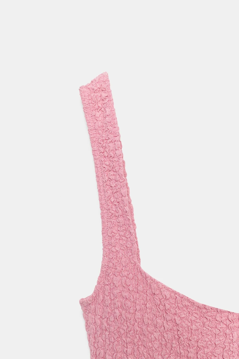TEXTURED MIDI DRESS