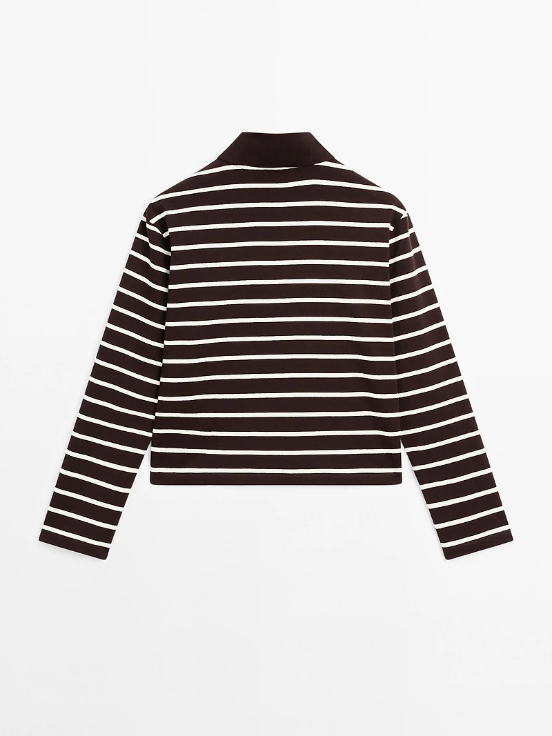 100% cotton striped polo shirt