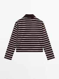 100% cotton striped polo shirt