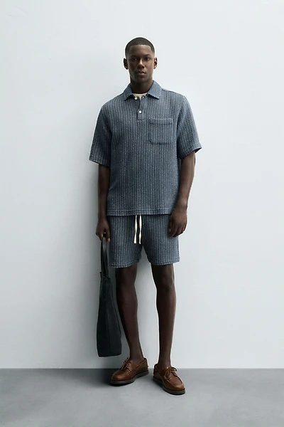 JACQUARD TEXTURED BERMUDA SHORTS
