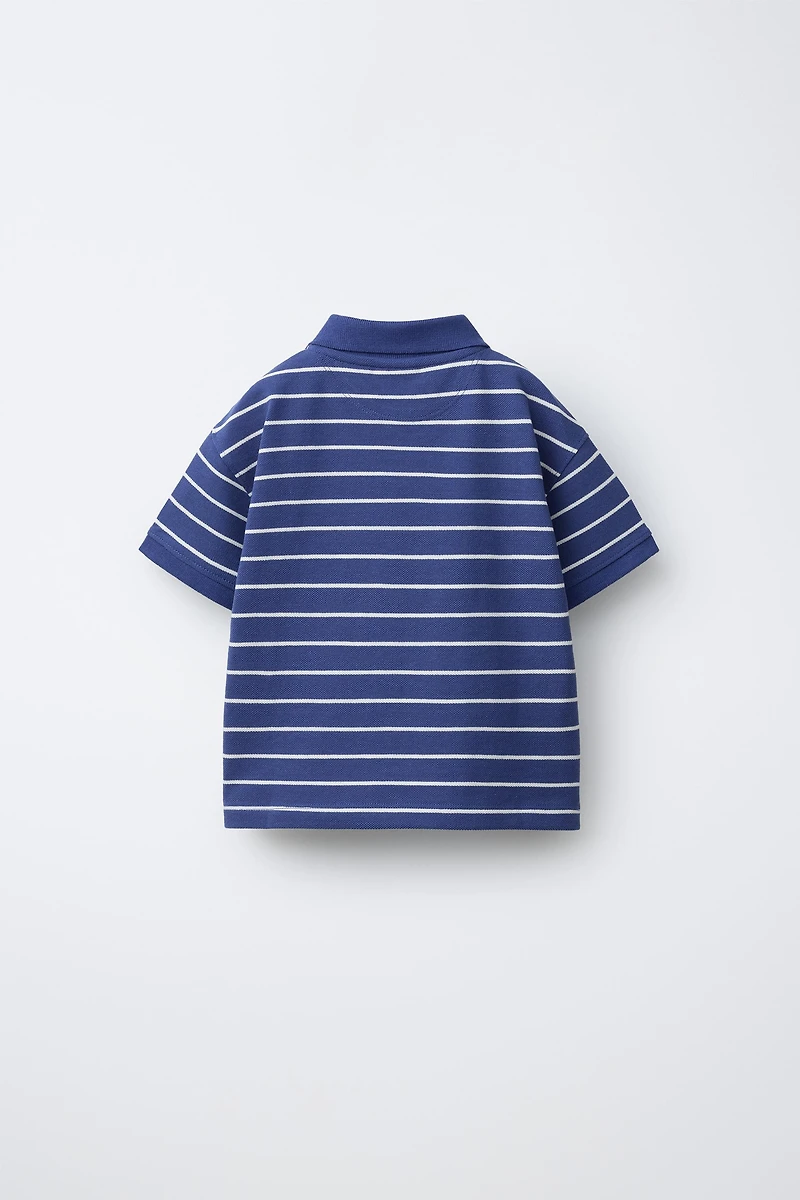 STRIPED PRINT POLO SHIRT