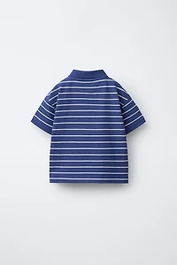 STRIPED PRINT POLO SHIRT