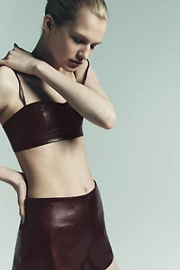 100% LEATHER MINI TOP