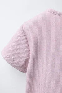 SPARKLY RIBBED T-SHIRT