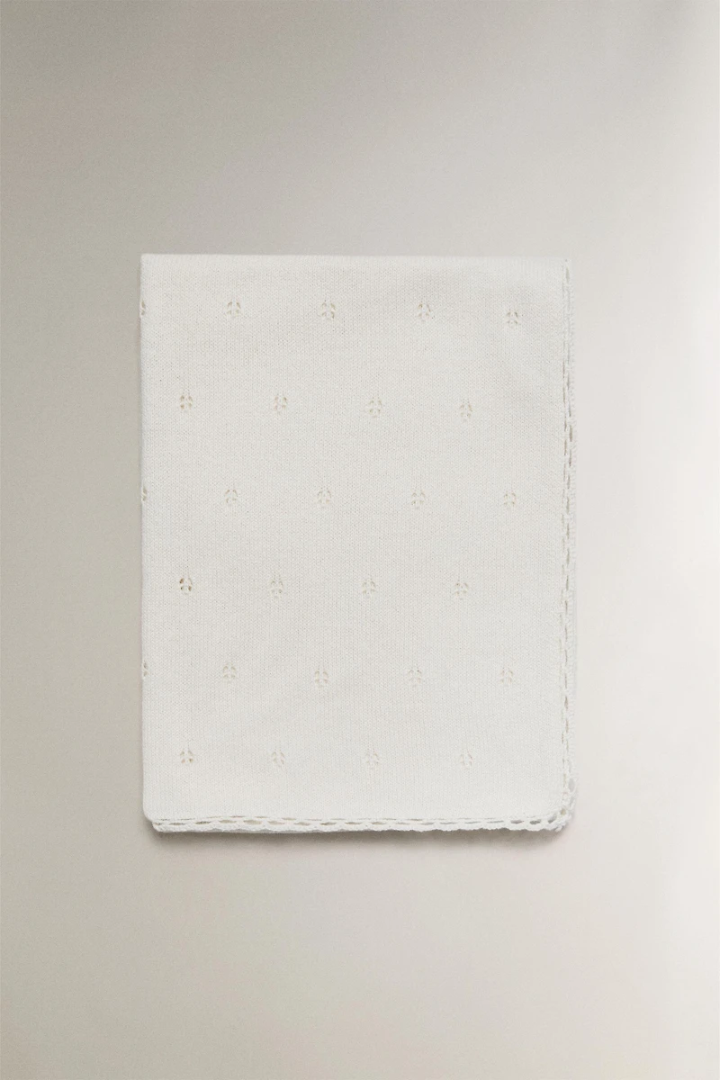 POINTELLE COTTON BABY BLANKET