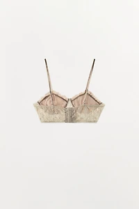 PLEATED LACE BRA