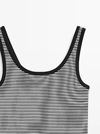 Cotton top with striped detail