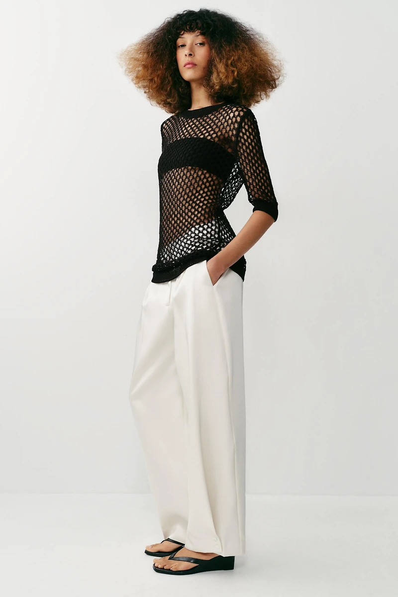 OPENWORK KNIT SWEATER