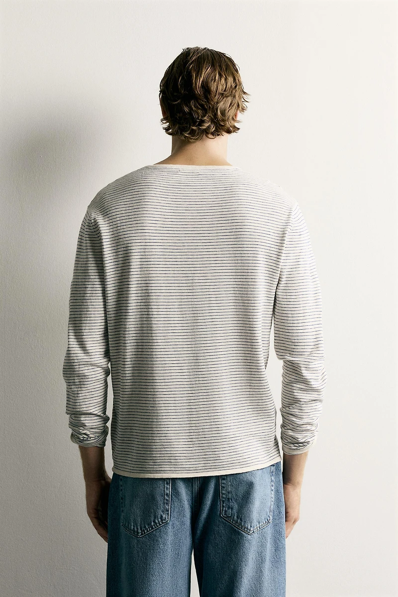 LIGHTWEIGHT STRIPED JACQUARD JUMPER