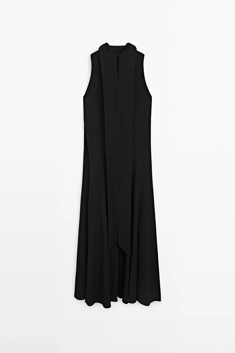 Halter neck midi dress with tie detail