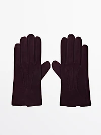 Suede leather gloves