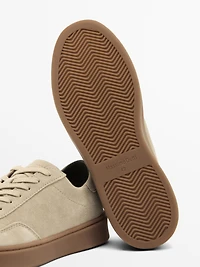 Tennis en cuir croûte de