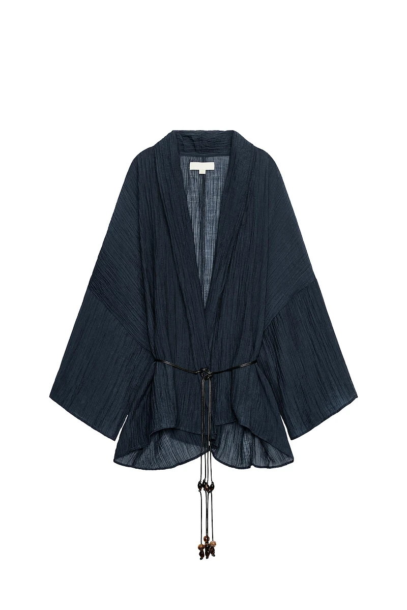 WRINKLED EFFECT SEMI-SHEER JACKET