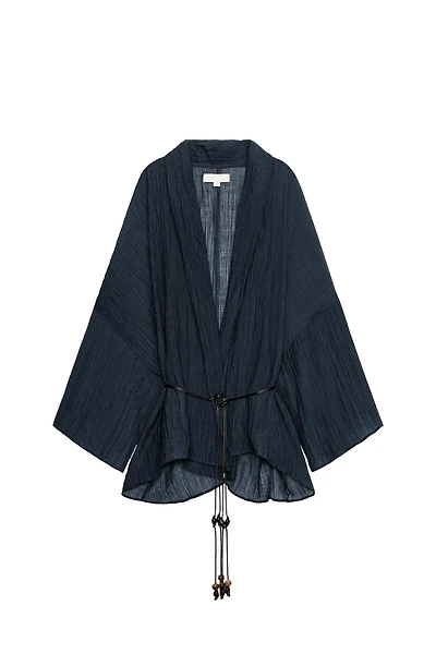 WRINKLED EFFECT SEMI-SHEER JACKET
