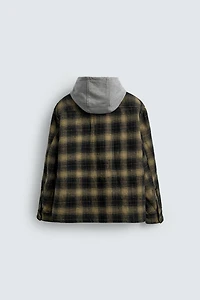 PLAID HOODIE OVERSHIRT