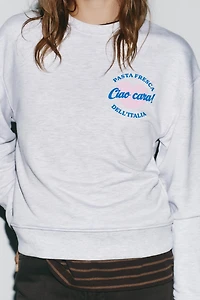 TEXT PRINT SWEATSHIRT