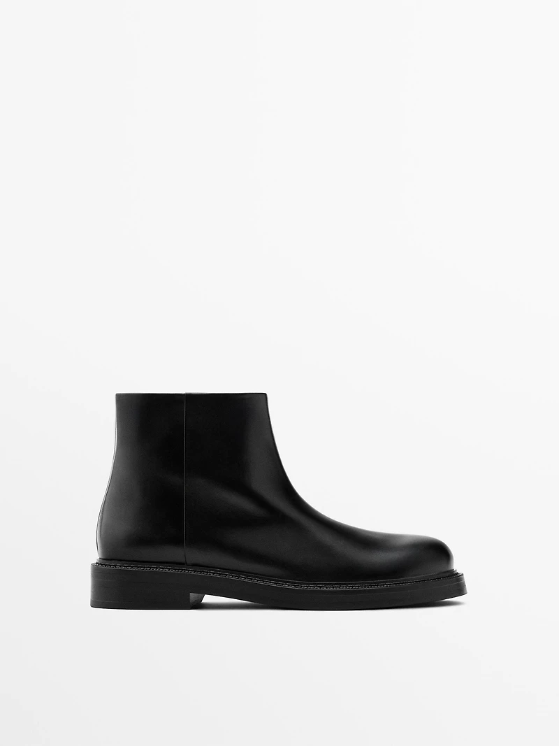 Bottines en cuir doublure daim