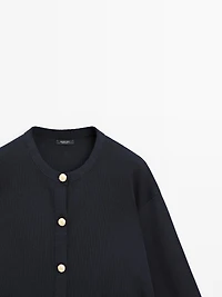 Cotton knit cardigan with gold buttons