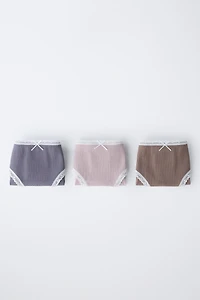 AGES 6-14 / THREE-PACK OF LACE UNDERWEAR