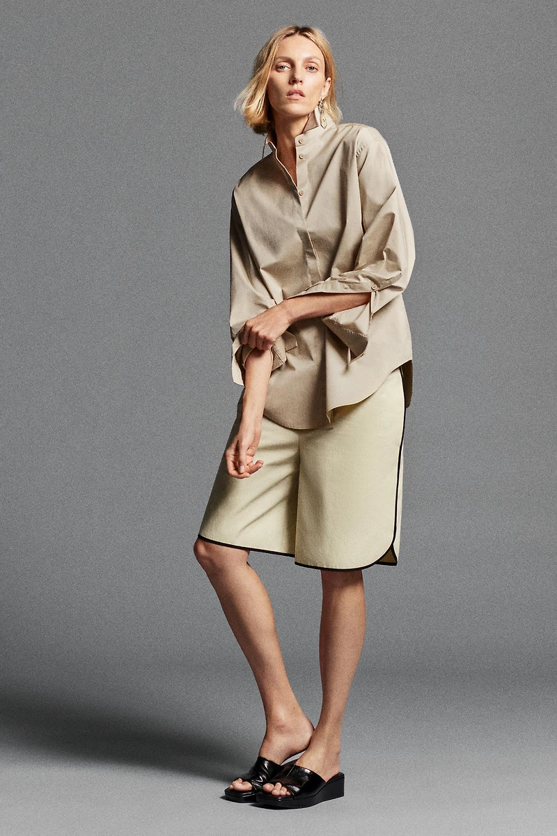 ZW COLLECTION CONTRAST BINDING BERMUDA SHORTS