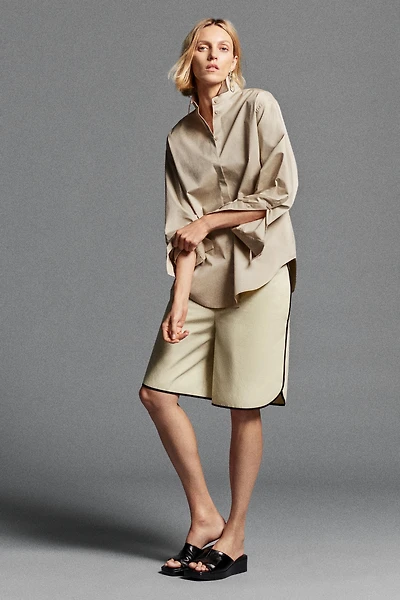 ZW COLLECTION CONTRAST BINDING BERMUDA SHORTS