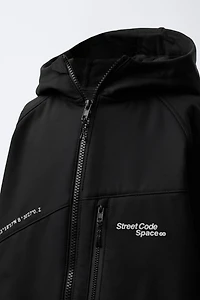 WATER REPELLENT HOODIE TECHNICAL JACKET