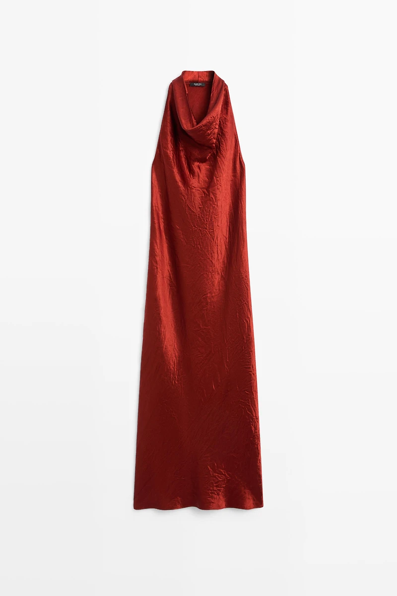 Draped neckline maxi dress