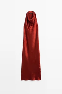 Draped neckline maxi dress