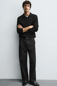 COTTON - LYOCELL PLEATED PANTS