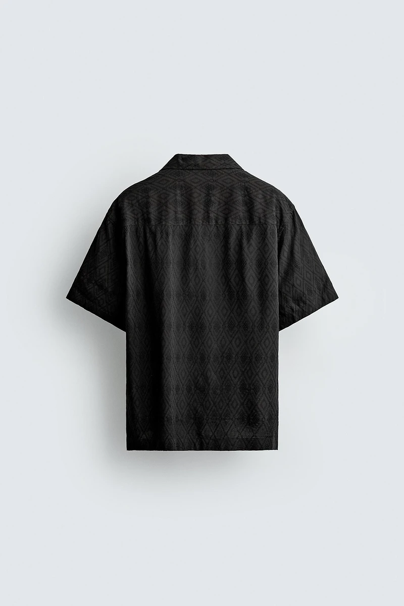 GEOMETRIC JACQUARD RELAXED FIT SHIRT