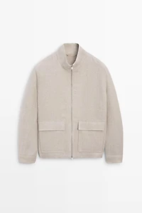 100% linen total look jacket with pockets