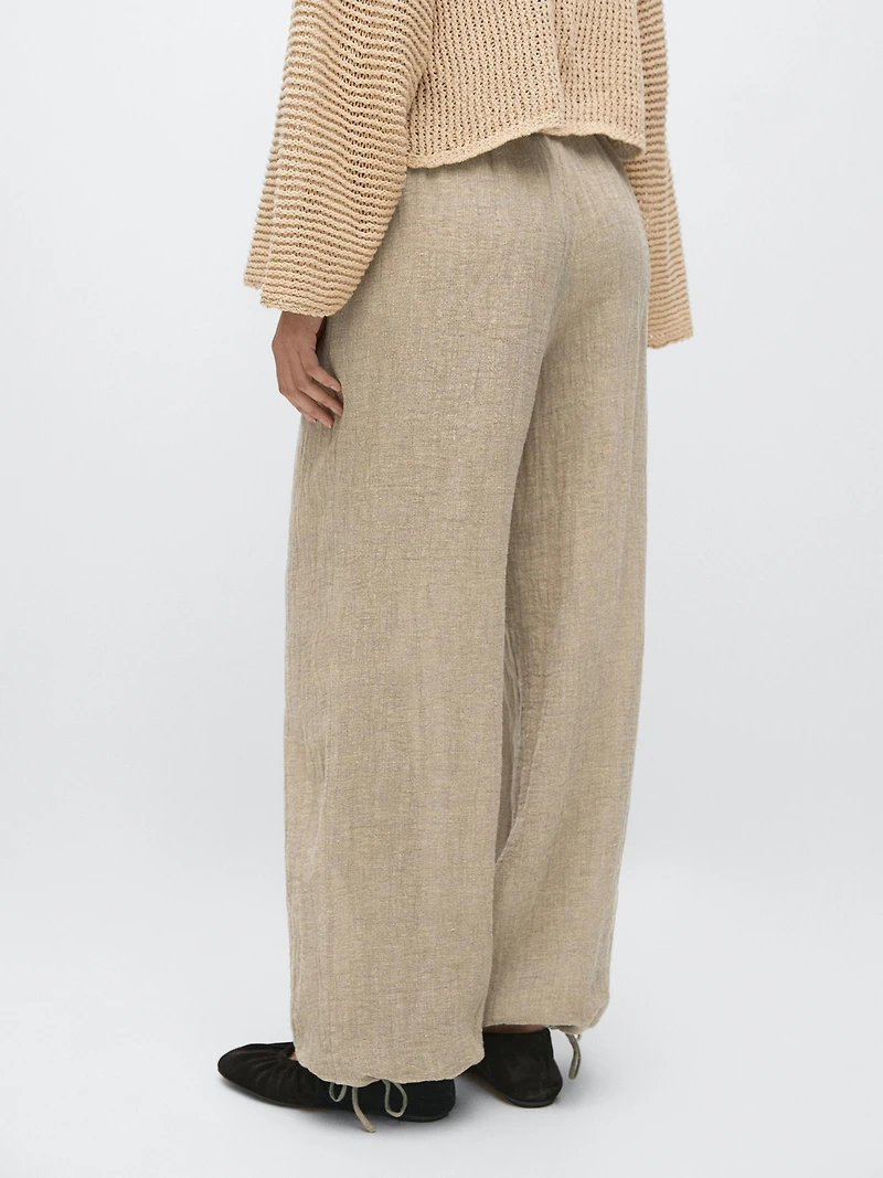 Linen blend sarouel trousers
