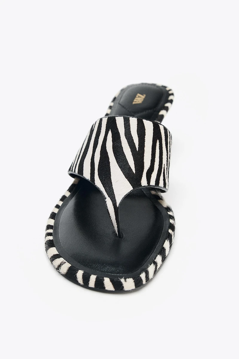 ANIMAL PRINT LEATHER SANDALS