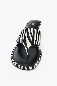ANIMAL PRINT LEATHER SANDALS