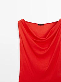 100% cotton top with draped neckline