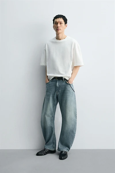 WASHED SLUB TEXTURED T-SHIRT