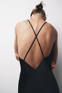 SATIN EMBROIDERED LACE DRESS