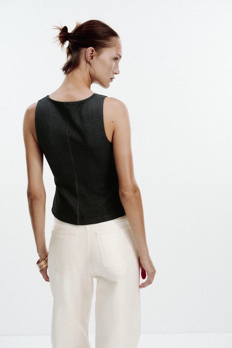 BUTTON VEST TOP