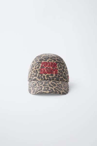 ANIMAL PRINT EMBROIDERED CAP
