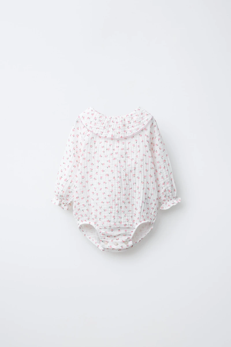 TEXTURED FLORAL BODYSUIT