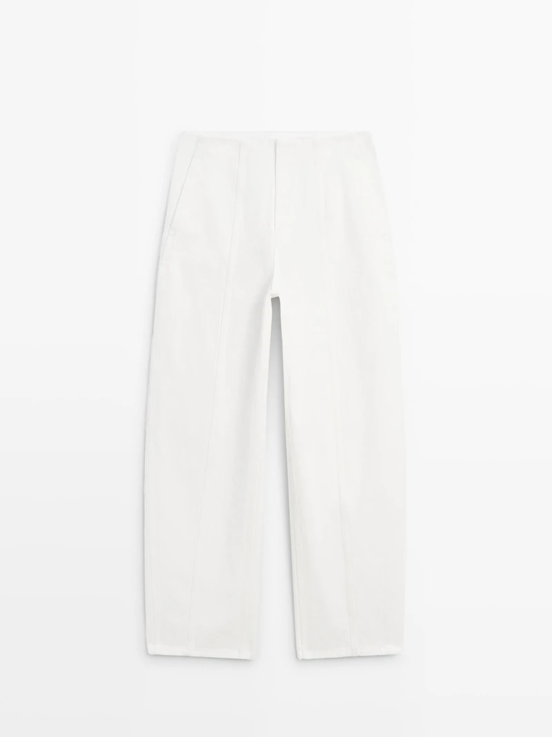 Barrel fit jeans with seam details