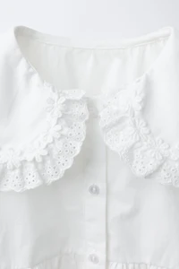 ROBE EN POPELINE COL CLAUDINE BRODÉ