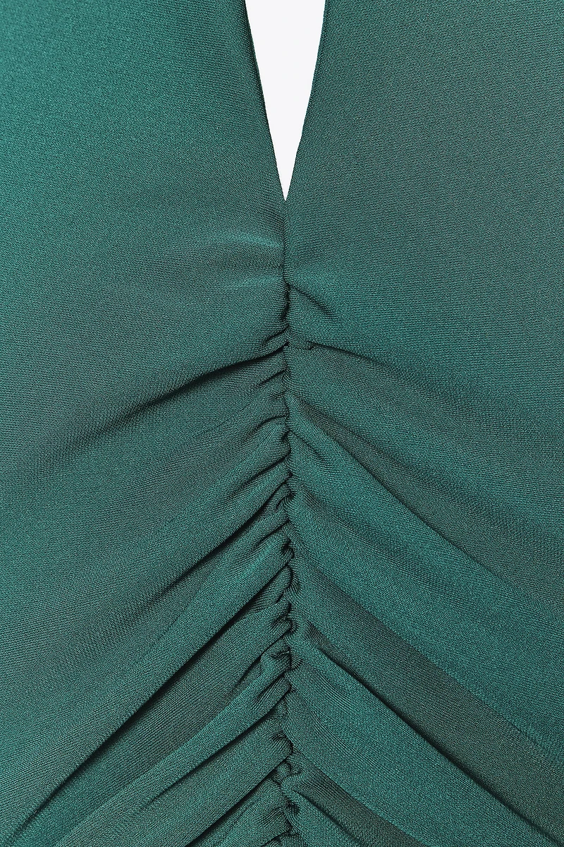 RUCHED HALTER MAXI DRESS