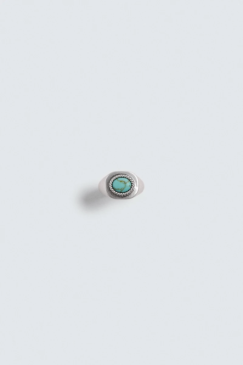 TURQUOISE STONE COMBINATION RING